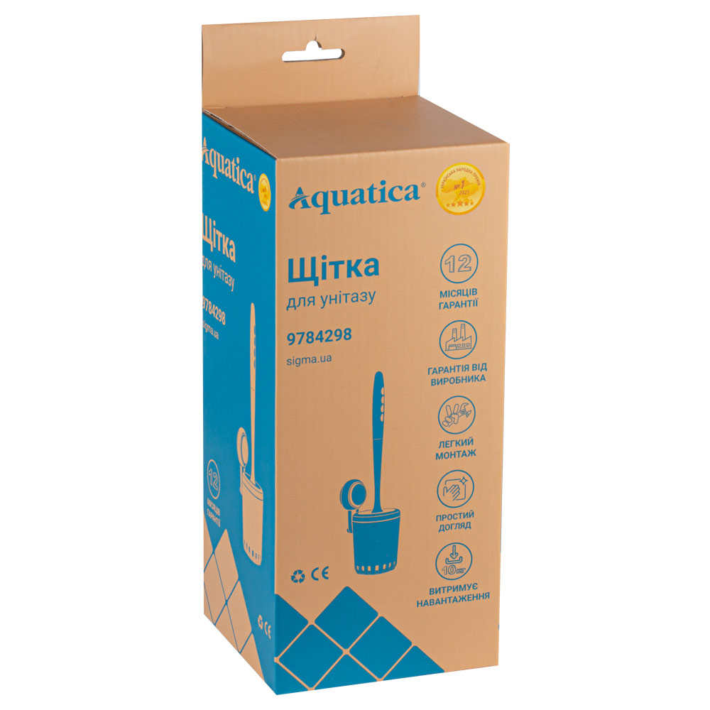 Йоржик для унітазу Aquatica s42 на вакуумній присосці 92×179×410 мм