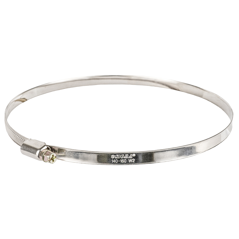 Хомут черв'ячний Sigma нержавіючий 9 мм D140-160 мм 10 шт