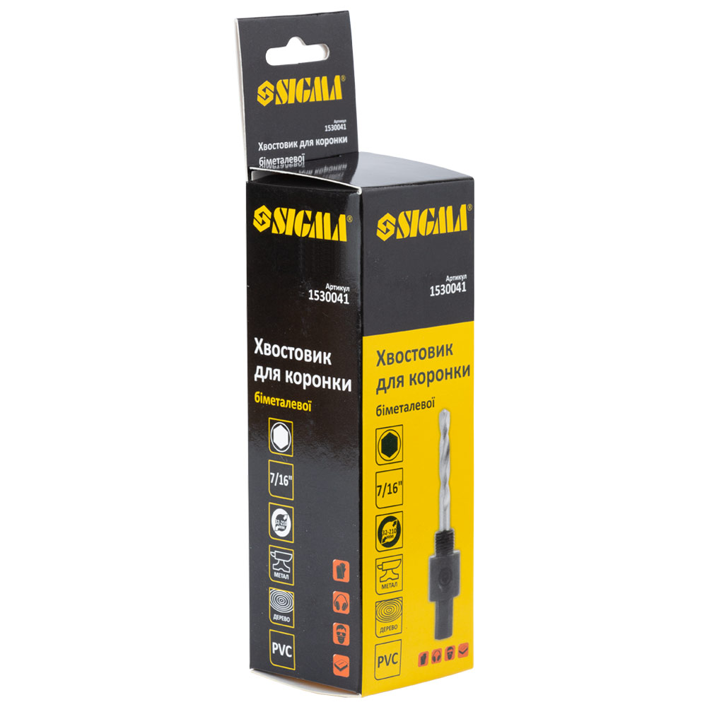 Хвостовик Sigma HEX для коронок биметалл 7/16" Ø32-210 мм