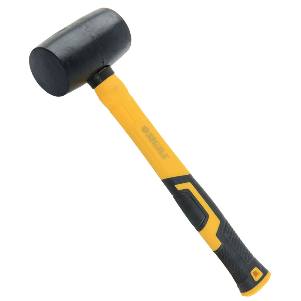 Киянка Sigma гумова чорна 340 г фібергласова рукоятка