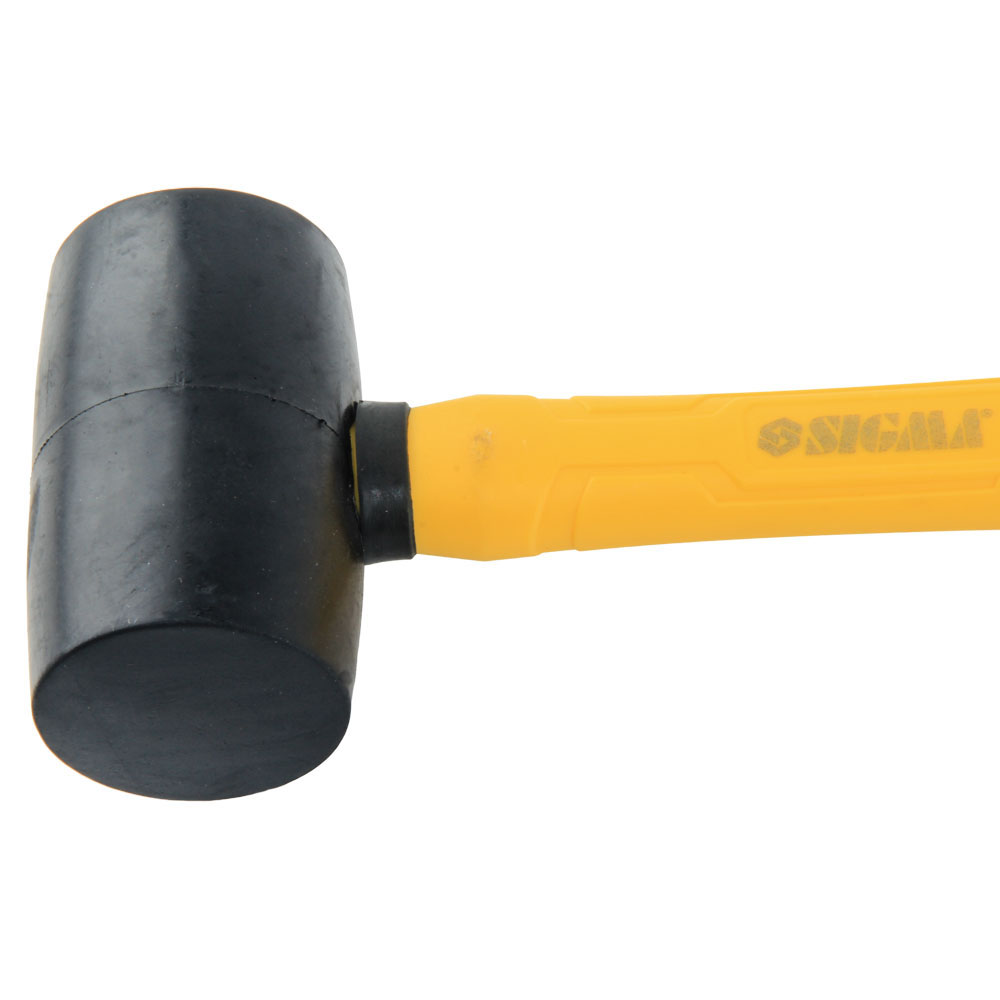 Киянка Sigma гумова чорна 340 г фібергласова рукоятка