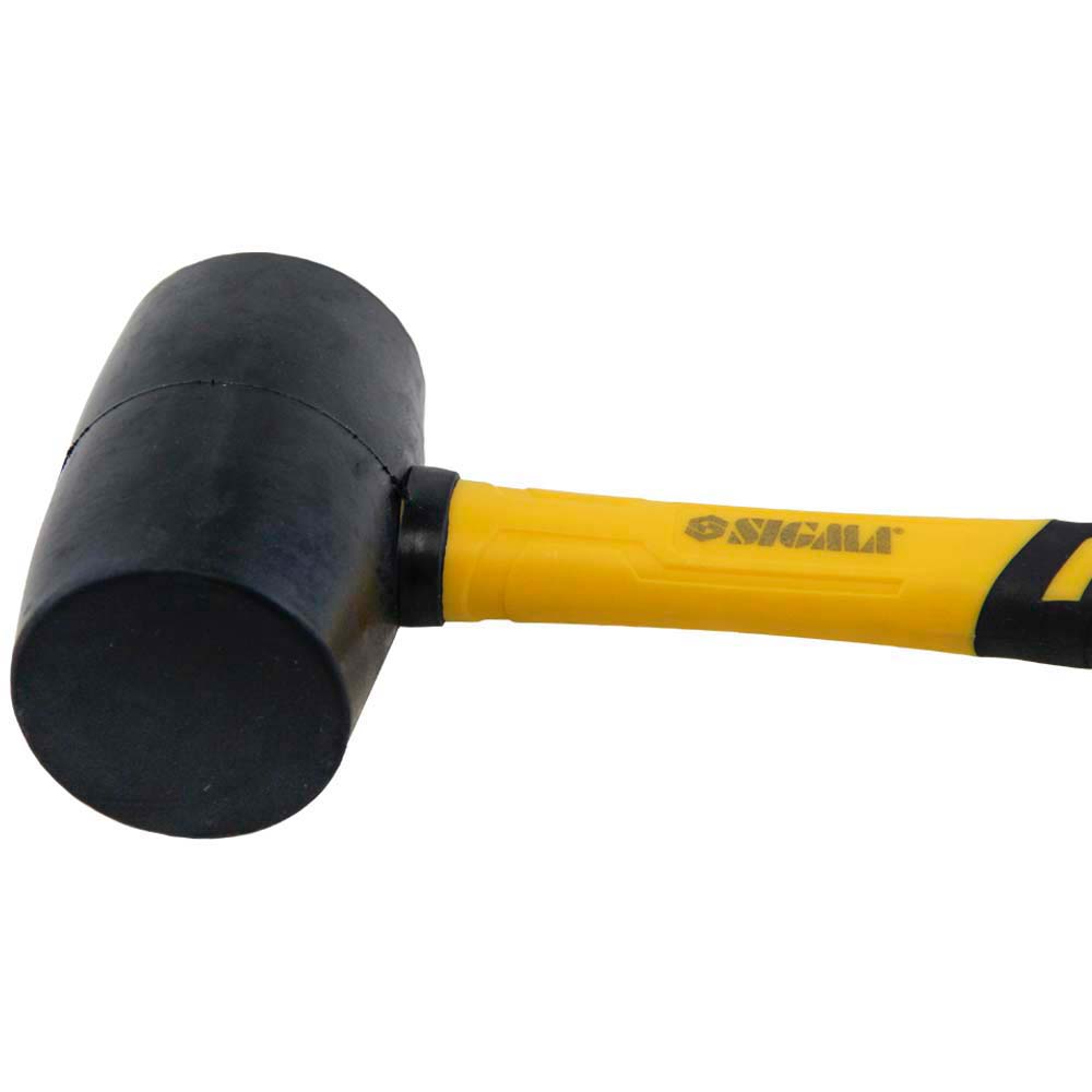 Киянка Sigma гумова чорна 450 г фібергласова рукоятка