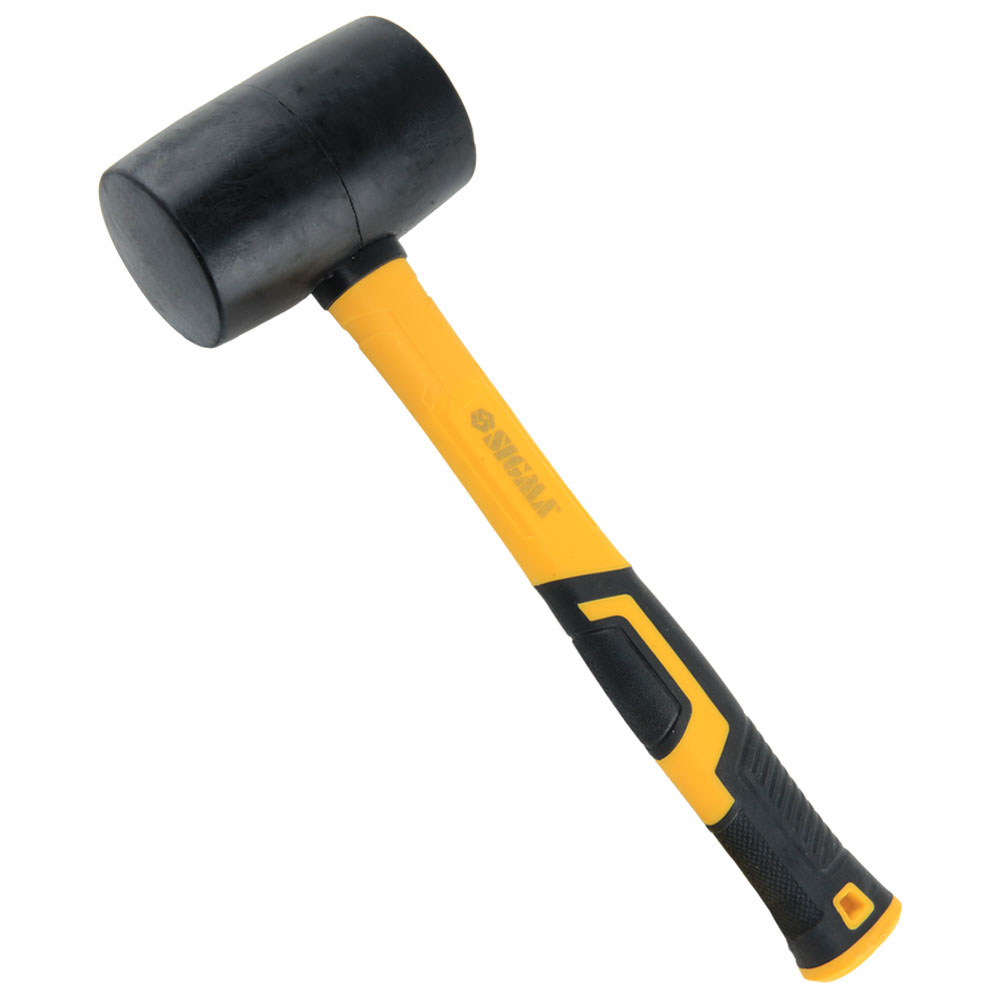 Киянка Sigma гумова чорна 680 г фібергласова рукоятка