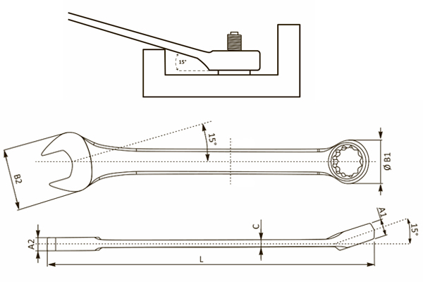 Ключ ріжково-накидний Grad CrV 10 мм
