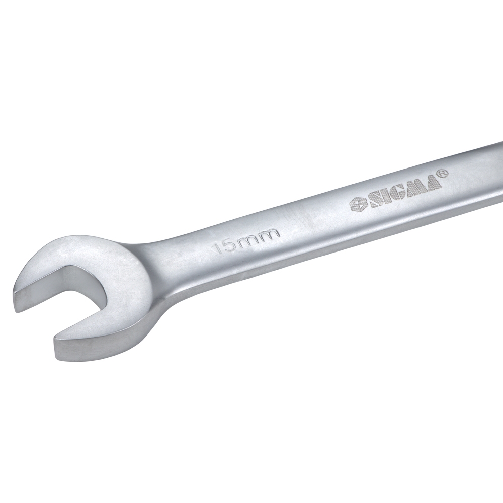 Ключ ріжково-накидний Sigma CrV з тріскачкою 15 мм