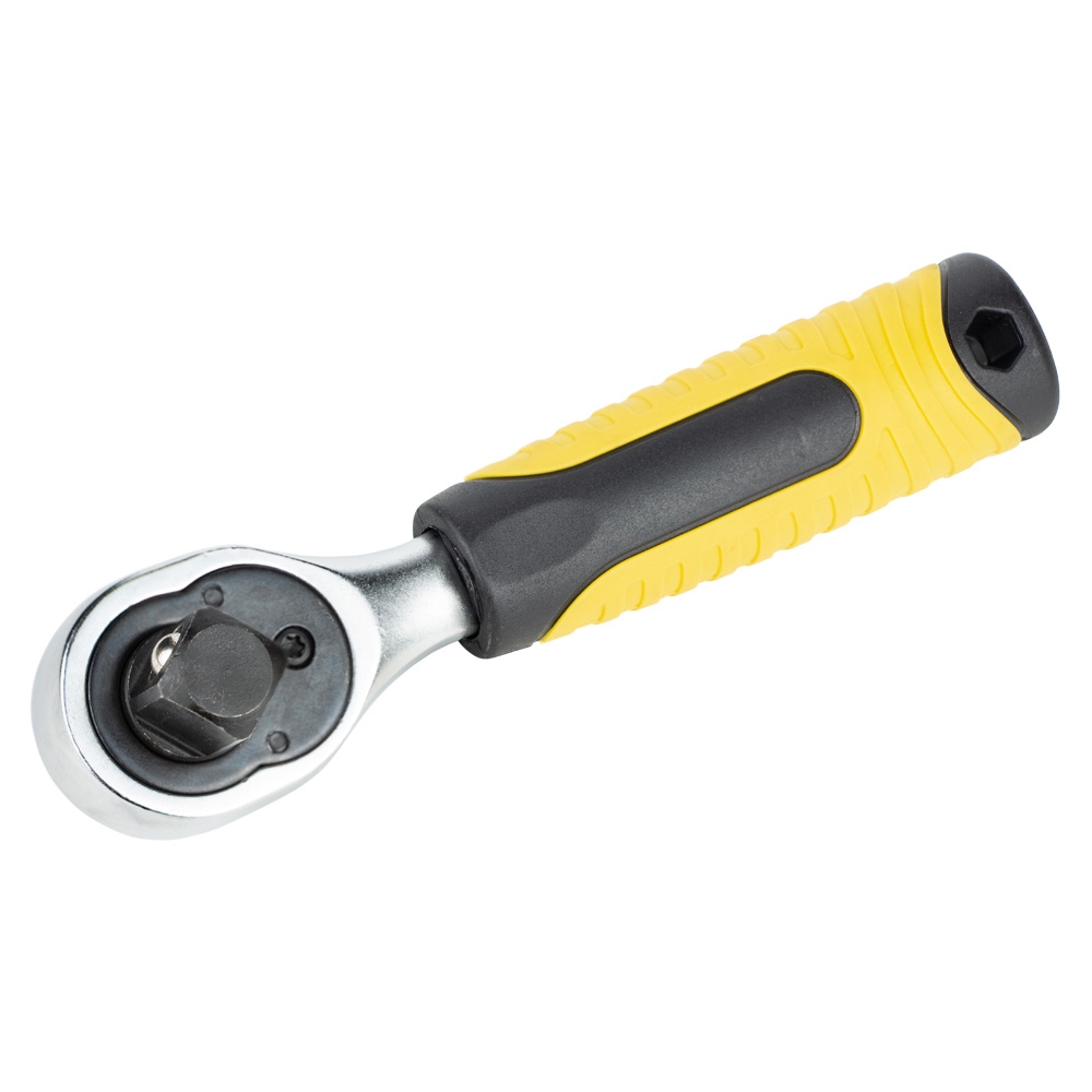 Ключ-тріскачка Sigma CrV двостороння укорочена 1/4"-1/2" 145 мм 72T