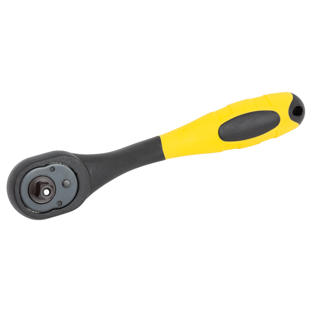 Ключ-трещотка Sigma CrV изогнута с полипропиленовой ручкой 1/4" 150 мм 72T