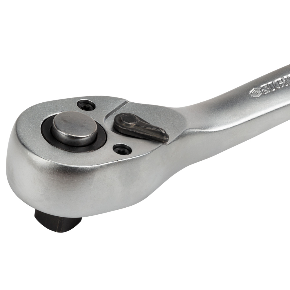 Ключ-тріскачка Sigma CrV з вигнутою ручкою 1/2" 250 мм 72T