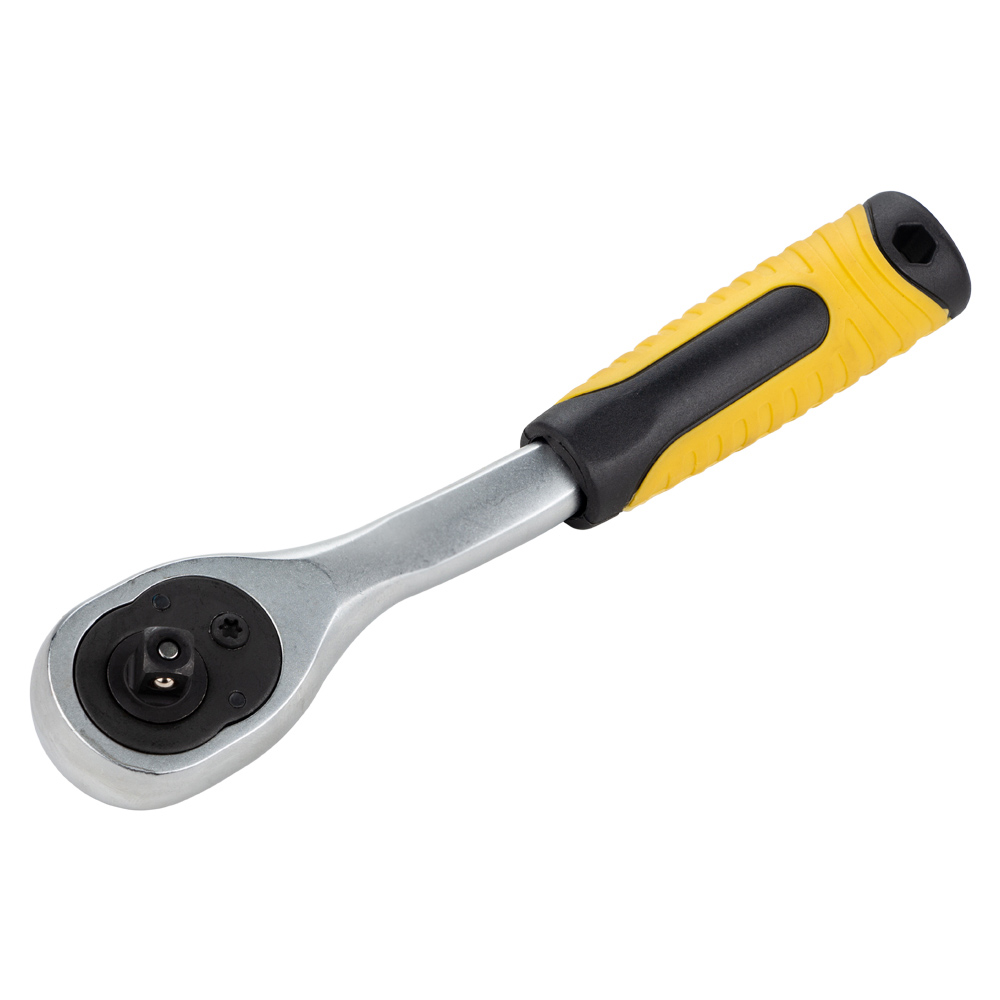 Ключ-тріскачка Sigma CrV з вигнутою ручкою 1/4" 150 мм 72T