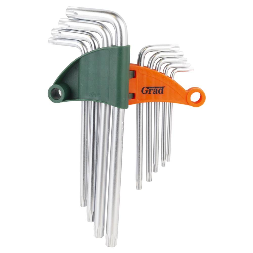 Ключи Grad Torx CrV 9 шт. T10-T50 мм (средние с отверстием)