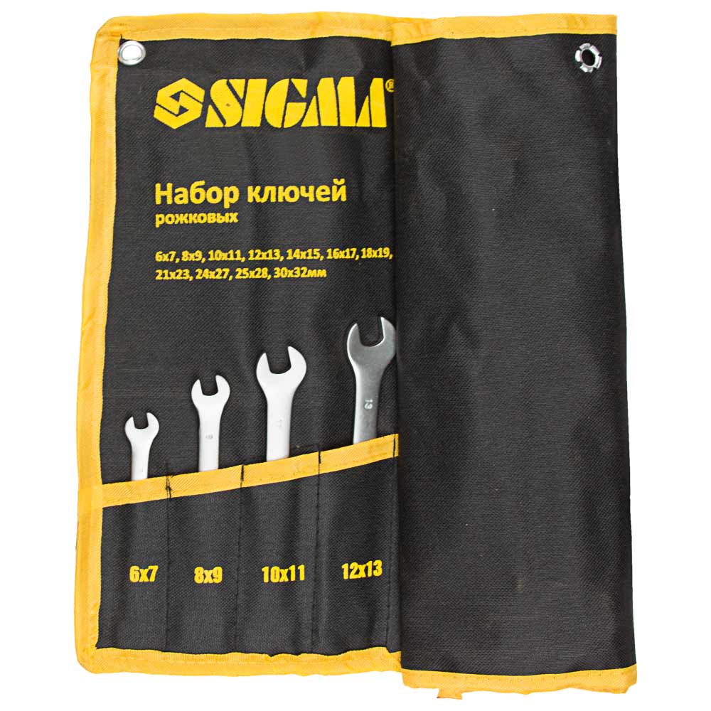 Ключі ріжкові Sigma CrV satine 12 шт 6-32 мм (тк чохол)