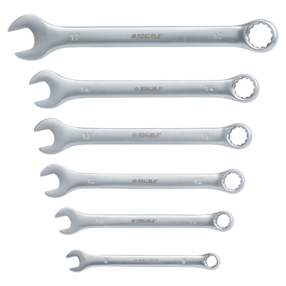 Ключі ріжково-накидні Sigma CrV satine 6 шт 8-17 мм