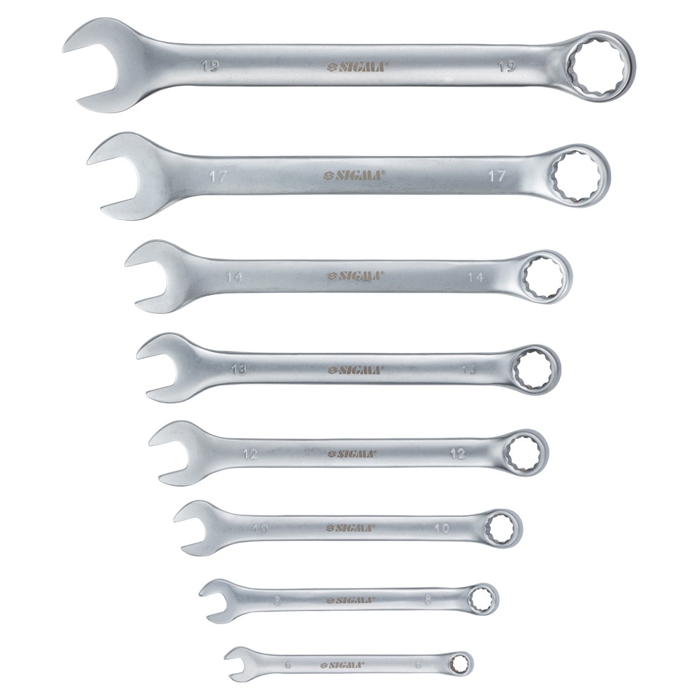 Ключі ріжково-накидні Sigma CrV satine 8 шт 6-19 мм