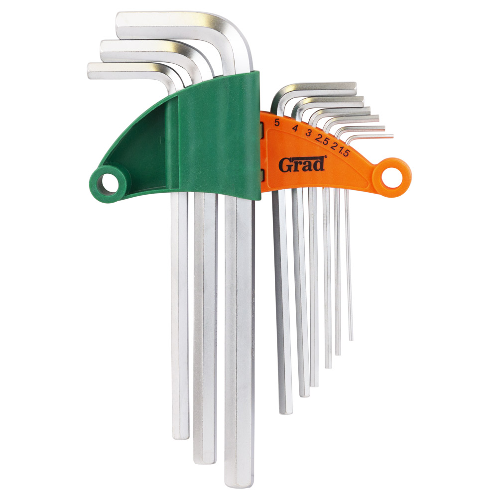 Ключи шестигранные Grad CrV 9 шт. 1.5-10 мм (средние)