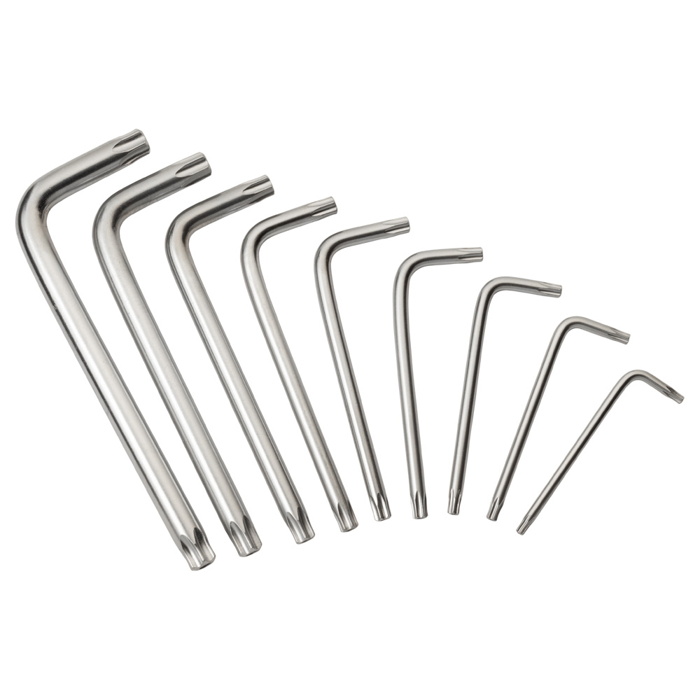 Ключі Sigma Torx CrV 9 шт. T10-T50 мм (короткі з отвором)