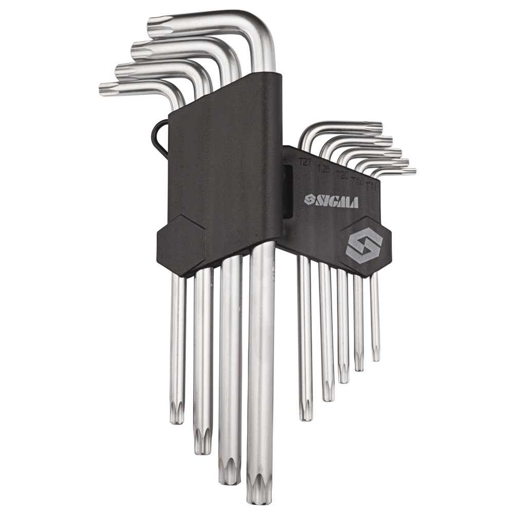 Ключі Sigma Torx CrV 9 шт. T10-T50 мм CrV (середні з отвором)