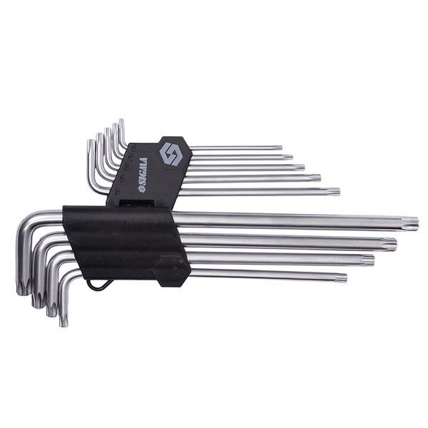 Ключі Sigma Torx CrV 9 шт. T10-T50 (довгі з отвором)