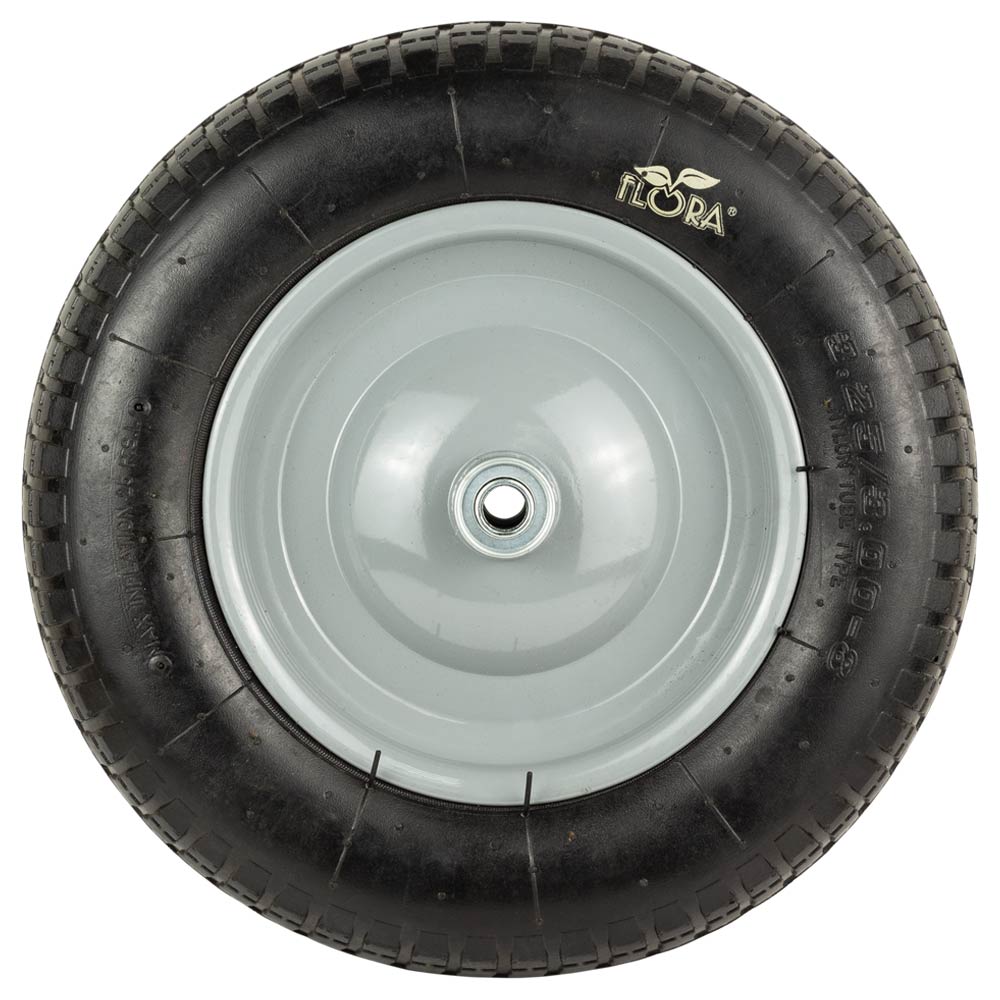 Колесо Flora пневматичне 14" (3.50-8) 360 x 85 мм вісь Ø16 мм довжина 90 мм для садово-будівельної тачки