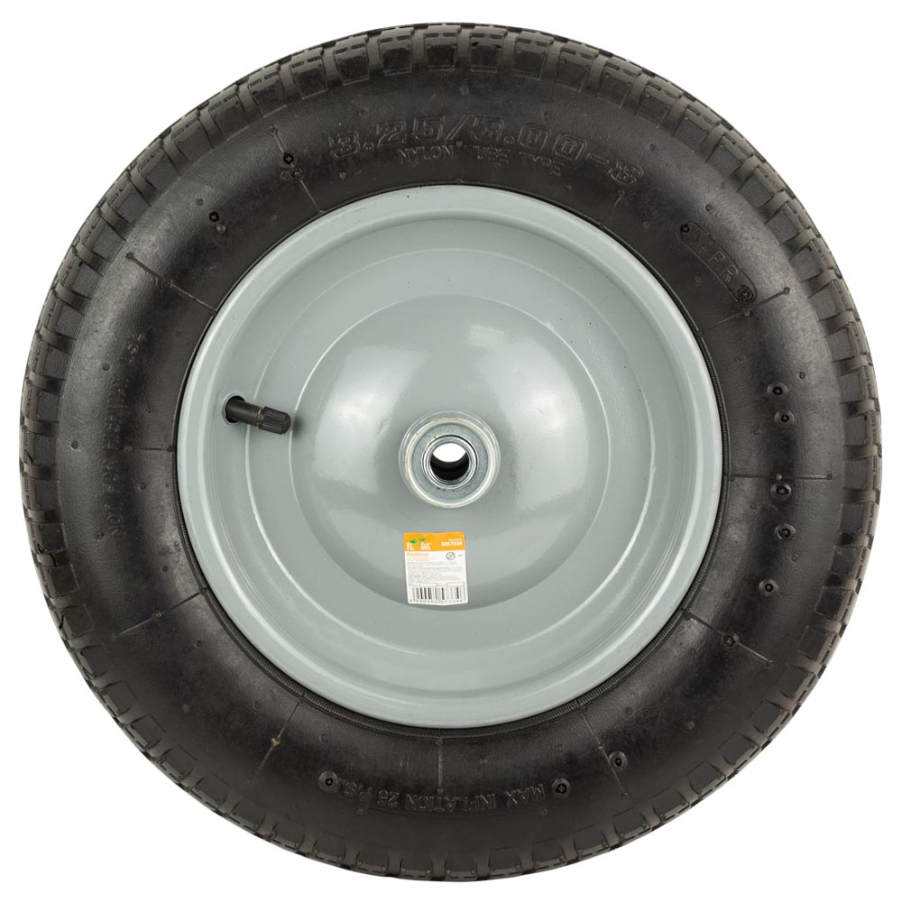 Колесо Flora пневматичне 14" (3.50-8) 360 x 85 мм вісь Ø16 мм довжина 90 мм для садово-будівельної тачки