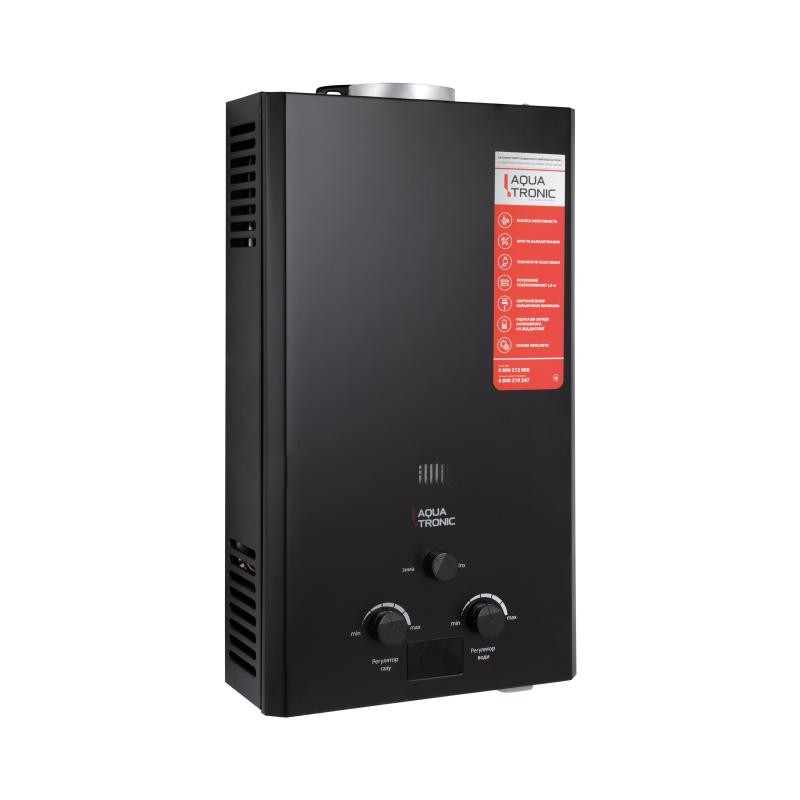 Колонка газовая дымоходная Aquatronic A21 Black 10 л