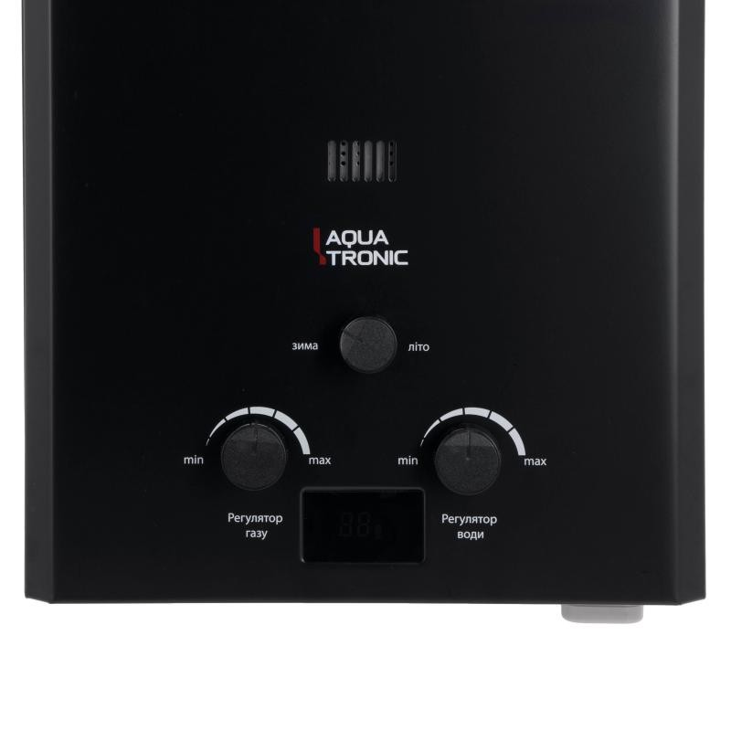 Колонка газовая дымоходная Aquatronic A21 Black 10 л