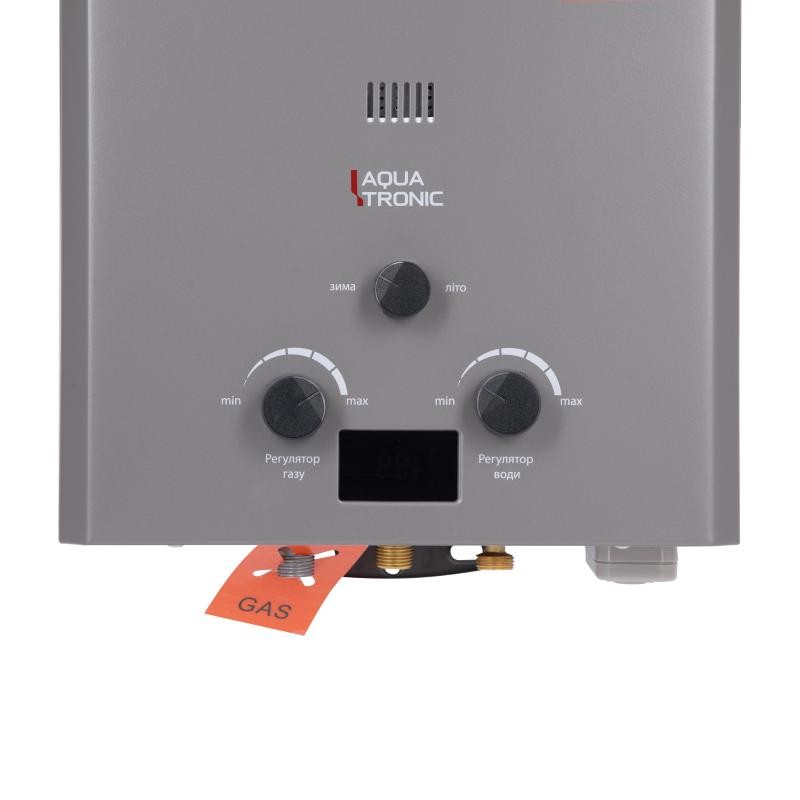 Колонка газовая дымоходная Aquatronic A21 Grey 10 л