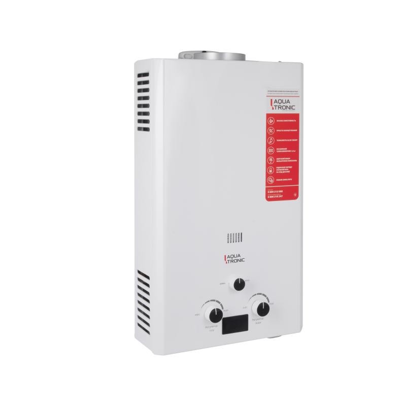 Колонка газовая дымоходная Aquatronic A21 White 10 л