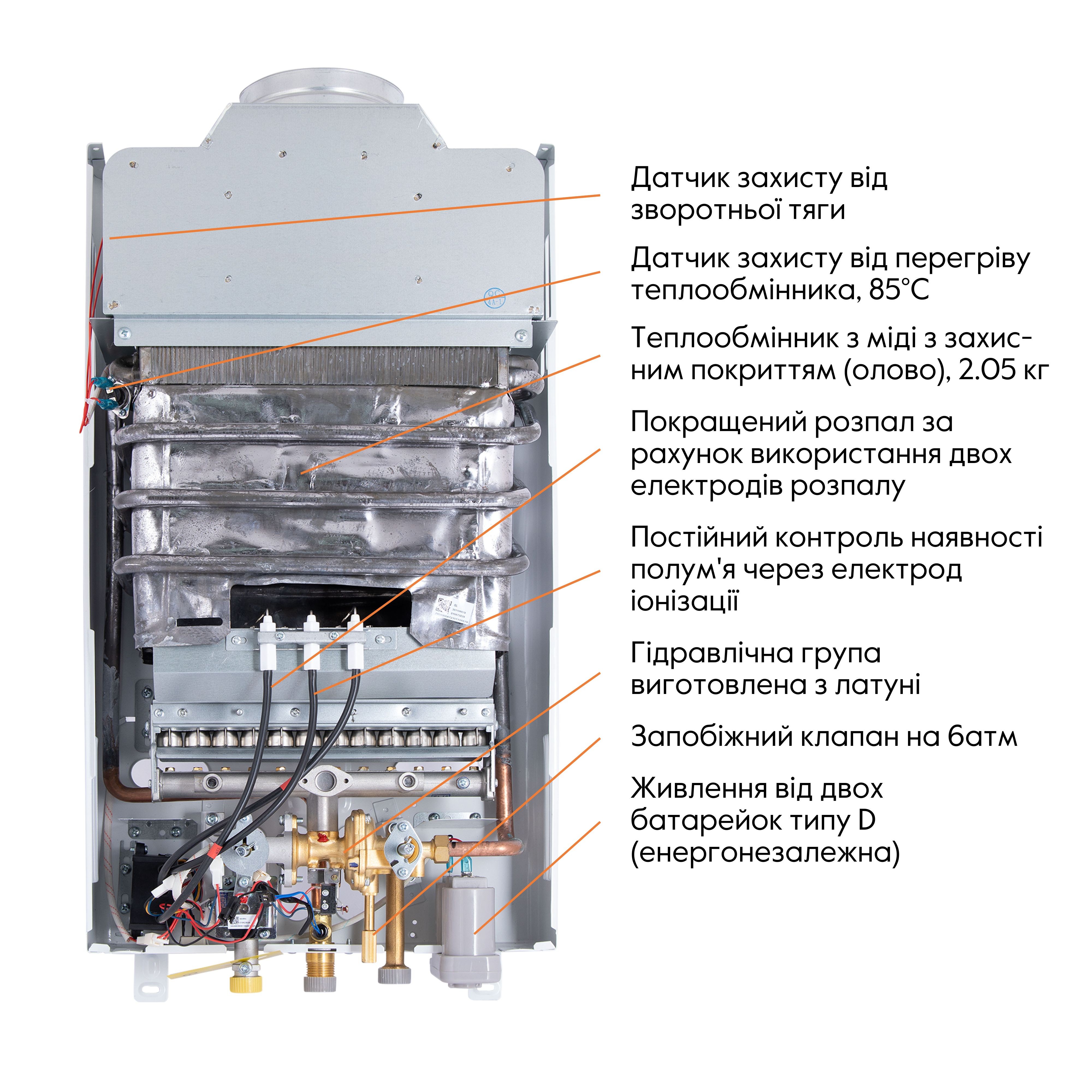Колонка газовая дымоходная Thermo Alliance White 10 л (JSD20-10CR)