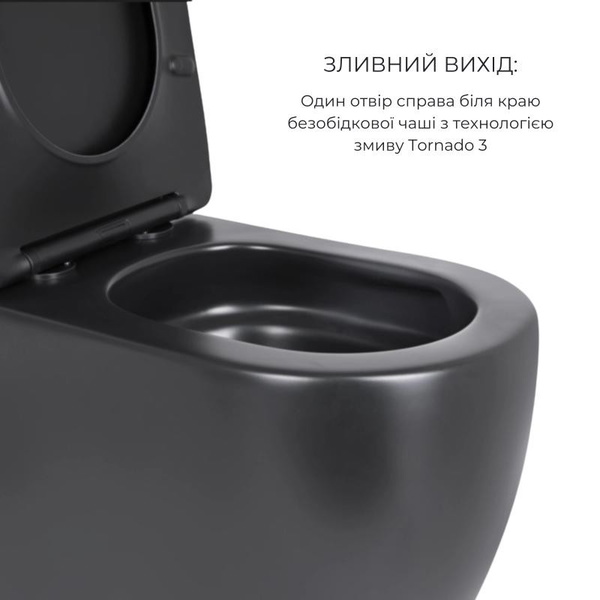 Комплект 2 в 1: унитаз напольный Qtap Robin Matt Black QT13226083AMB + набор гигиенического душа Lidz Aria Black LDARI110BLA43394