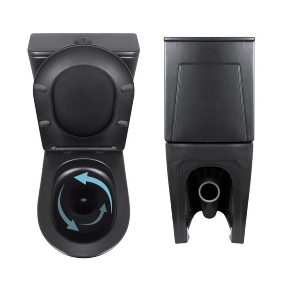 Комплект 2 в 1: унитаз напольный Qtap Scorpio Matt Black QT14226088AMB + набор гигиенического душа Lidz Aria Black LDARI110BLA43394