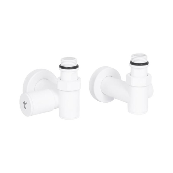 Комплект кранів Thermo Alliance Standart 1/2" бiлий, для рушникосушарки кутовий (SF395W15HEW)