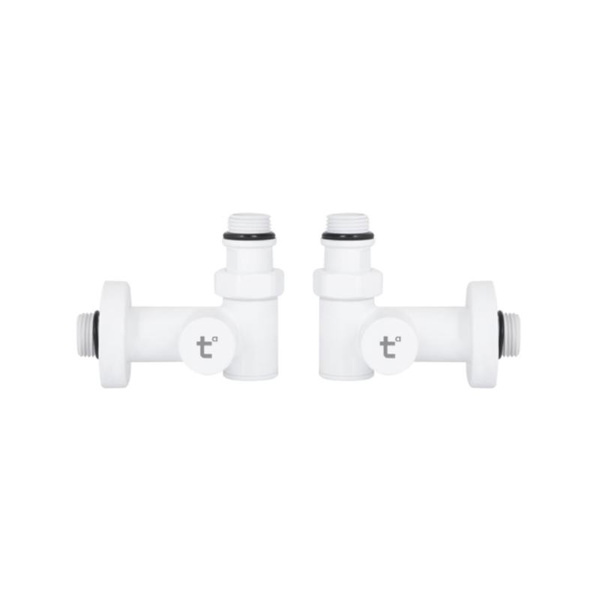 Комплект кранів Thermo Alliance Standart 1/2" бiлий, для рушникосушарки кутовий (SF395W15HEW)