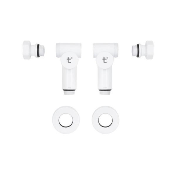 Комплект кранів Thermo Alliance Standart 1/2" бiлий, для рушникосушарки кутовий (SF395W15HEW)