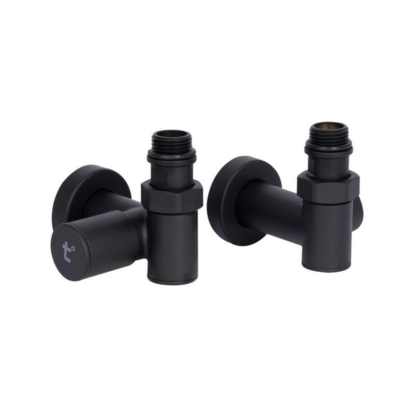 Комплект кранів Thermo Alliance Standart 1/2" чорний, для рушникосушарки кутовий (SF395W15HEB)