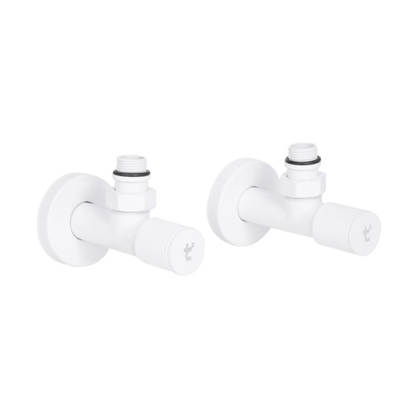 Комплект кранів Thermo Alliance Standart 1/2" З для рушникосушарки кутовий білий (SF395W15W)