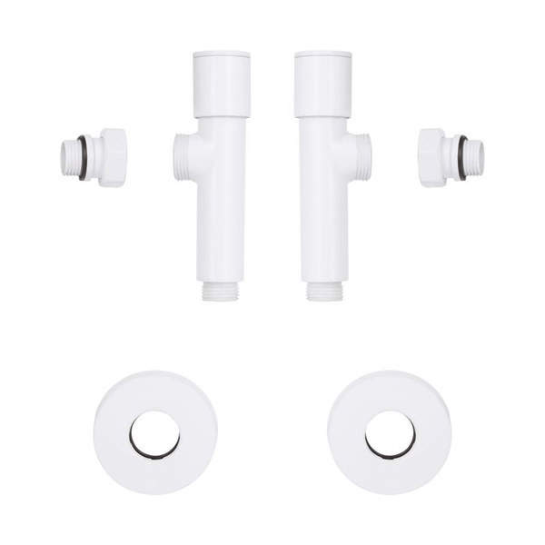 Комплект кранів Thermo Alliance Standart 1/2" З для рушникосушарки кутовий білий (SF395W15W)
