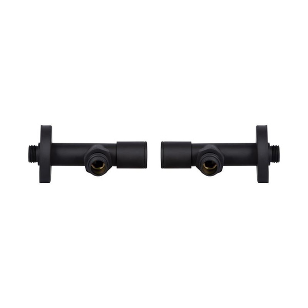 Комплект кранов Thermo Alliance Standart 1/2" Н для полотенцесушителя угловой черный (SF395W15B)