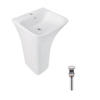 Комплект Qtap Crow: Раковина підлогова моноблок 445 x 420 x 840 мм White + Донний клапан PU02O