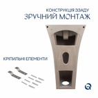 Комплект Qtap Crow: Раковина підлогова моноблок 445 x 420 x 840 мм White + Донний клапан PU02O