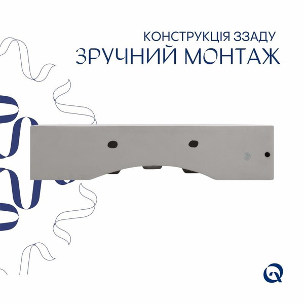 Комплект Qtap Nando LT: Раковина підвісна прямокутна 610 х 420 х 140 мм White + Донний клапан PU02O