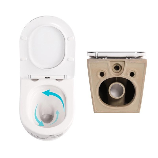 Комплект Qtap Robin Marble 3 в 1: унітаз підвісний Ultra Quiet + біде підвісне + раковина накладна (QTROBMR49160)