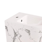 Комплект Qtap Robin Marble 3 в 1: унітаз підвісний Ultra Quiet + біде підвісне + раковина накладна (QTROBMR49160)