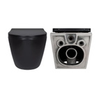 Комплект Qtap Robin Matt Black 2 в 1: унітаз підвісний Ultra Quiet QT13332381АSMB + біде підвісне QT1355046FMB