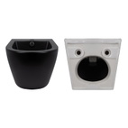 Комплект Qtap Robin Matt Black 2 в 1: унітаз підвісний Ultra Quiet QT13332381АSMB + біде підвісне QT1355046FMB