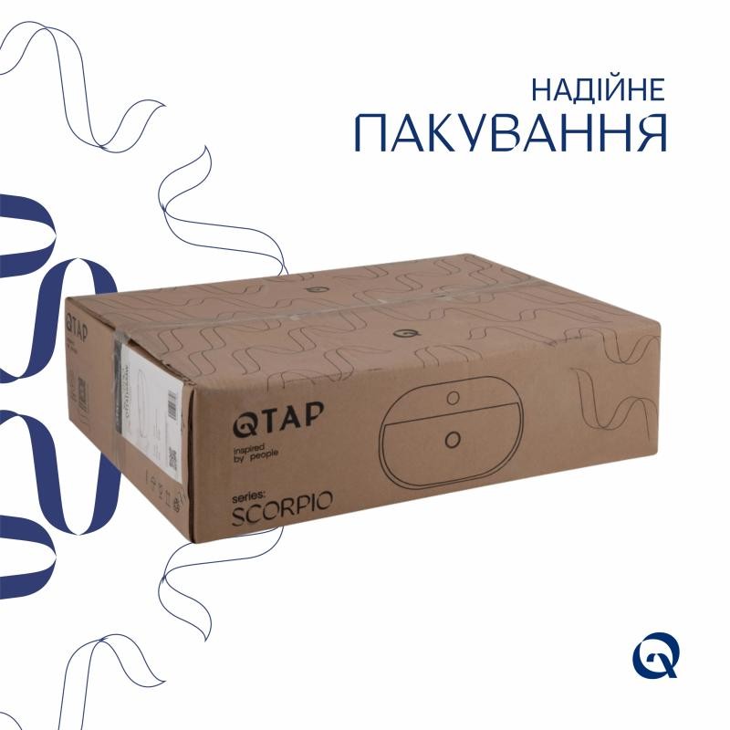 Комплект Qtap Scorpio: Раковина накладна овальна 500 x 380 x 120 мм White + Донний клапан PU02