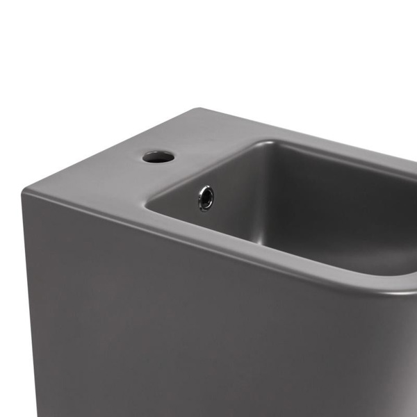 Комплект Qtap Tern Anthracite 3 в 1: унитаз подвесной Ultra Quiet + биде подвесное + раковина накладная (QTTERAN49161)