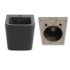 Комплект Qtap Tern Anthracite 3 в 1: унитаз подвесной Ultra Quiet + биде подвесное + раковина накладная (QTTERAN49161)
