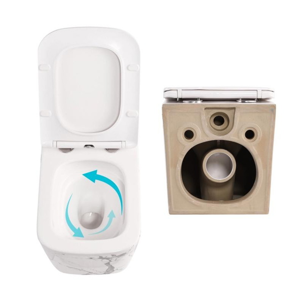 Комплект Qtap Tern Marble 3 в 1: унітаз підвісний Ultra Quiet + біде підвісне + раковина накладна (QTTERMR49164)