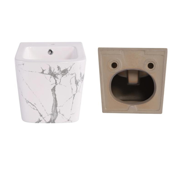 Комплект Qtap Tern Marble 3 в 1: унітаз підвісний Ultra Quiet + біде підвісне + раковина накладна (QTTERMR49164)