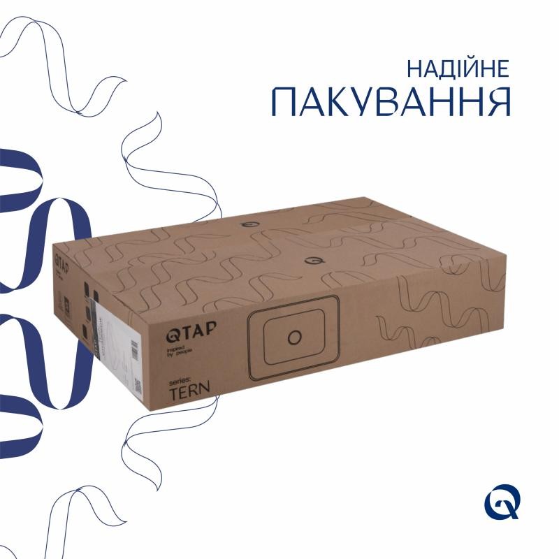 Комплект Qtap Tern: Раковина накладна прямокутна 600 x 400 x 110 мм WHITE + Донний клапан PU02